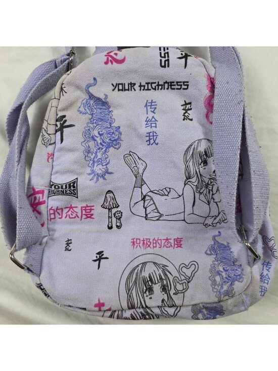 Your Highness Puff Puff Purple Mini Backpack Graphic Anime Print Casual Cute main image 9